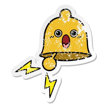 Zili çalmadan bir sevimli çizgi sıkıntılı etiket