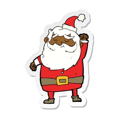 etiket bir karikatür Noel Baba hava Delme