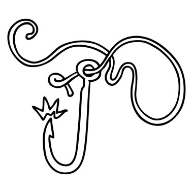 el çizim için çizilmiş doodle keskin balıkçılık kanca