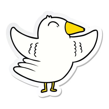 bir karikatür kuş Sticker
