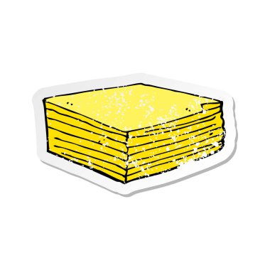 Retro sıkıntılı etiket bir karikatür Not yastıkları