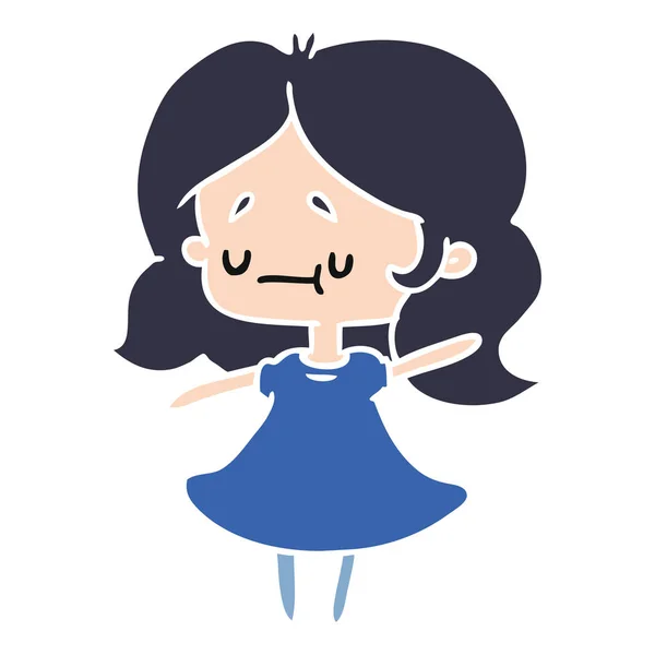 Καρτούν Εικονογράφηση Του Ένα Κορίτσι Χαριτωμένο Kawaii — Διανυσματικό Αρχείο