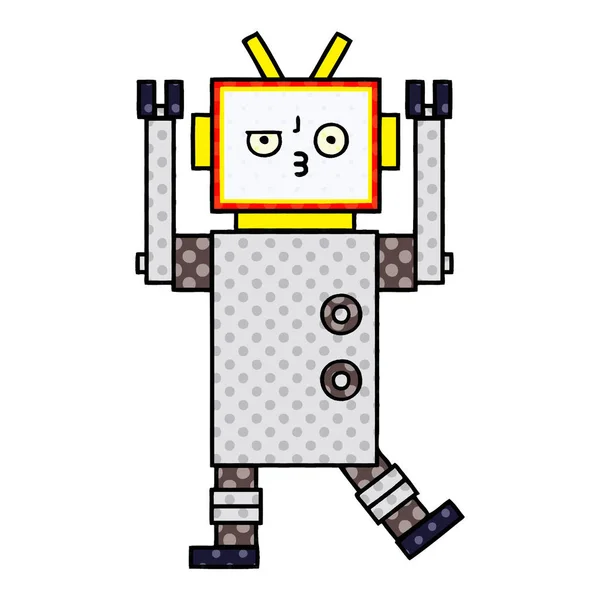 Comic Book Styl Kreslených Robota — Stockový vektor