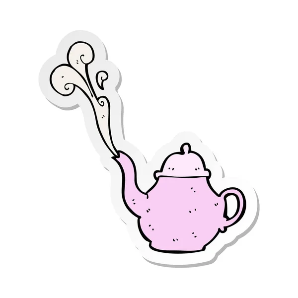 Sticker of a cartoon teapot — Stock Vector