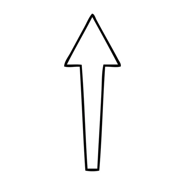 Quirky line drawing cartoon arrow — Stock Vector