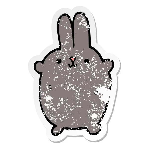 Distressed sticker of a cartoon rabbit — Stock Vector