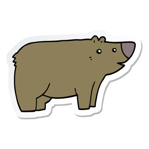 Sticker of a cartoon bear — Stock Vector