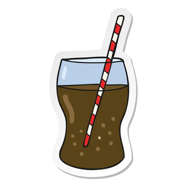 Sticker van een cartoon koolzuurhoudende drank — Stockvector