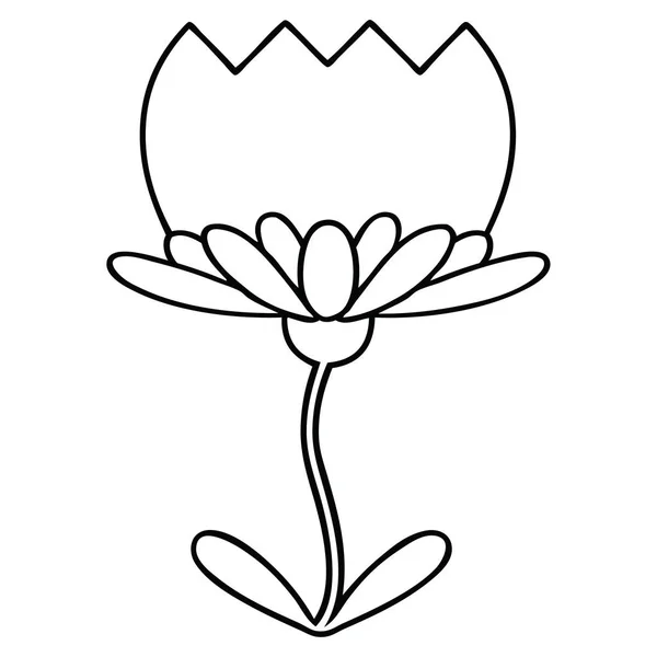 Line Drawing Cartoon Flower — Stock Vector