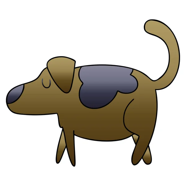 Gradiente Sombreado Peculiar Desenho Animado Cão —  Vetores de Stock