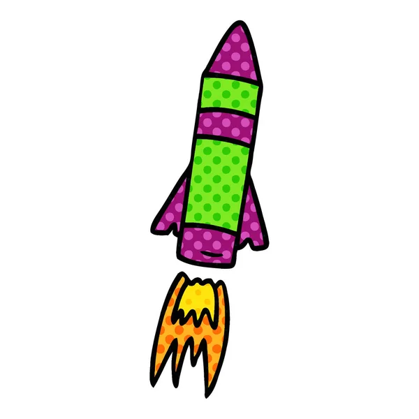 Cartoon doodle of a space rocket — Stock Vector