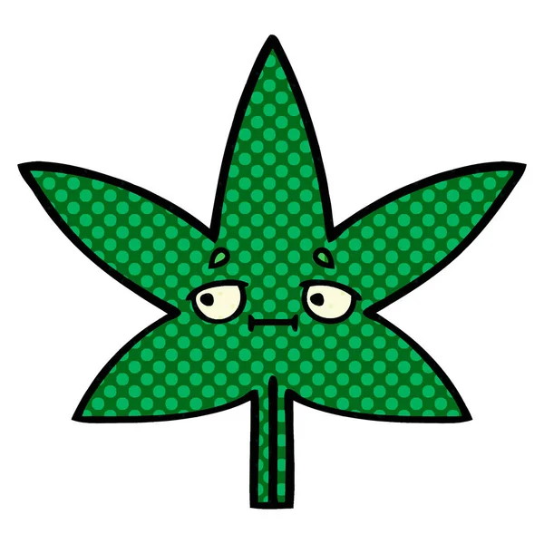 Képregény stílus karikatúra marihuána levél — Stock Vector