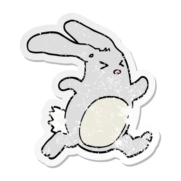 一个卡通兔子的苦恼贴纸 — 图库矢量图片