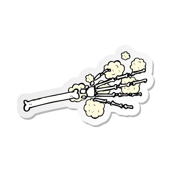 Autocollant Une Main Squelette Dessin Animé — Image vectorielle