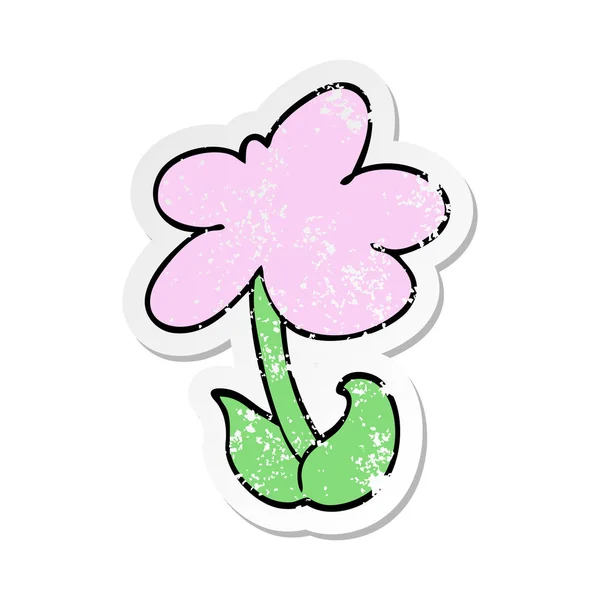 Distressed sticker of a cute cartoon flower — Stock Vector