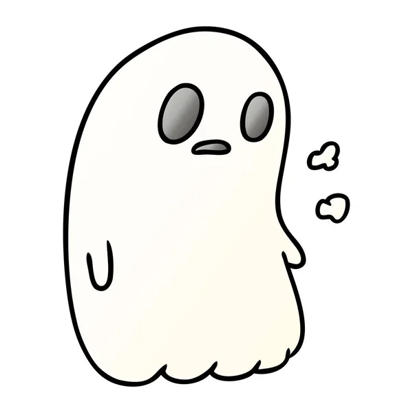 Ilustración Dibujos Animados Degradado Fantasma Lindo Kawaii — Vector de stock