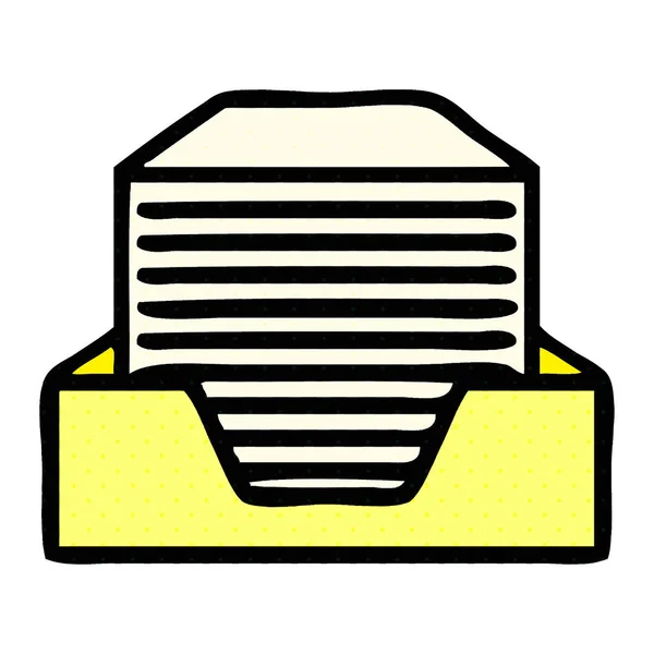 Serietidning Stil Tecknad Staplad Papper — Stock vektor