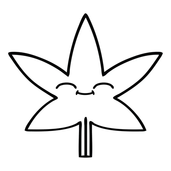 선 그리기 만화가 잎 — 스톡 벡터