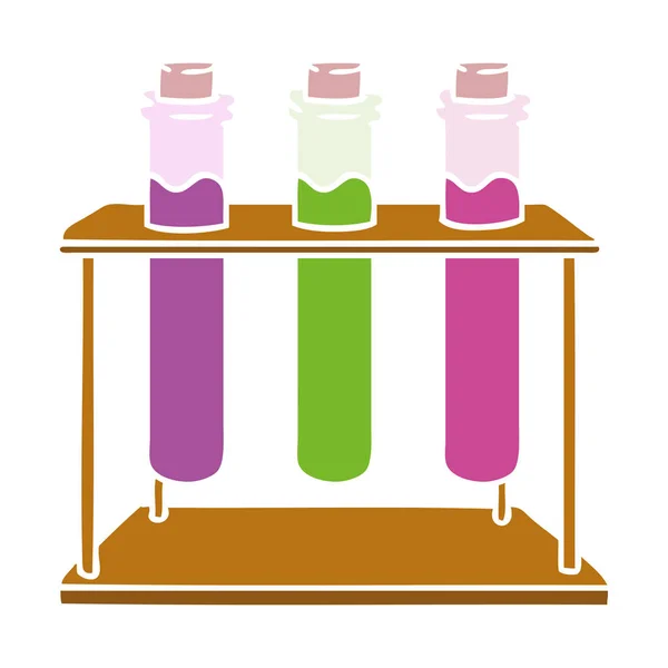 과학 테스트 튜브의 만화 낙서 — 스톡 벡터