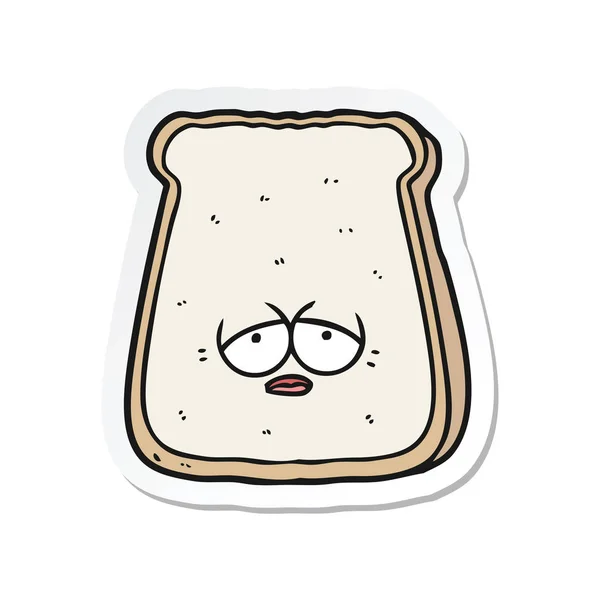 Etiket bir karikatür yorgun eski dilim ekmek — Stok Vektör