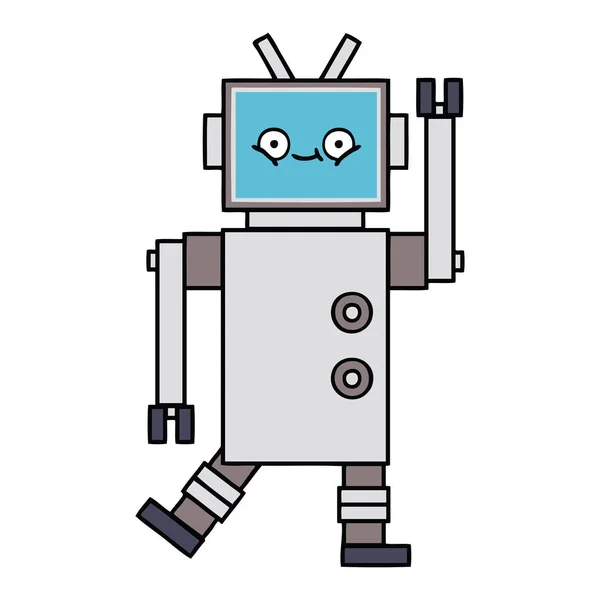 Cute Cartoon Robot — Stock Vector