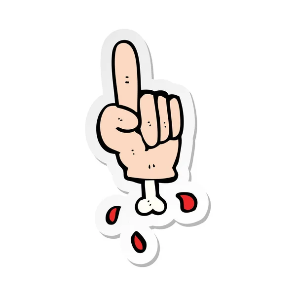 ハロウィーンの手を指している漫画のステッカー — ストックベクタ
