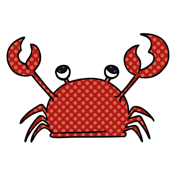 Skurrile Comic-Buch-Stil Karikatur glückliche Krabbe — Stockvektor