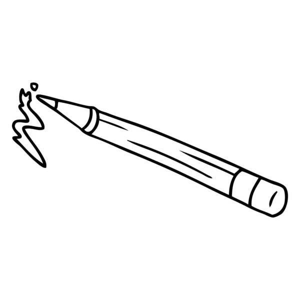 Línea de dibujo garabato de un lápiz de color — Vector de stock