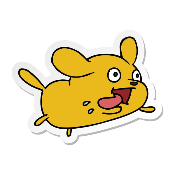 Freehand Drawn Sticker Cartoon Cute Kawaii Dog — Stock Vector