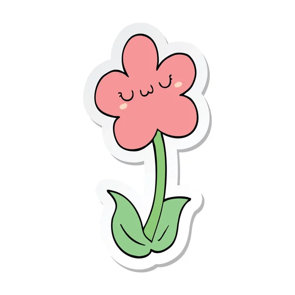 Pegatina Una Flor Dibujos Animados — Vector de stock