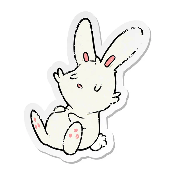 Distressed Sticker Cartoon Rabbit Sleeping — Stock Vector