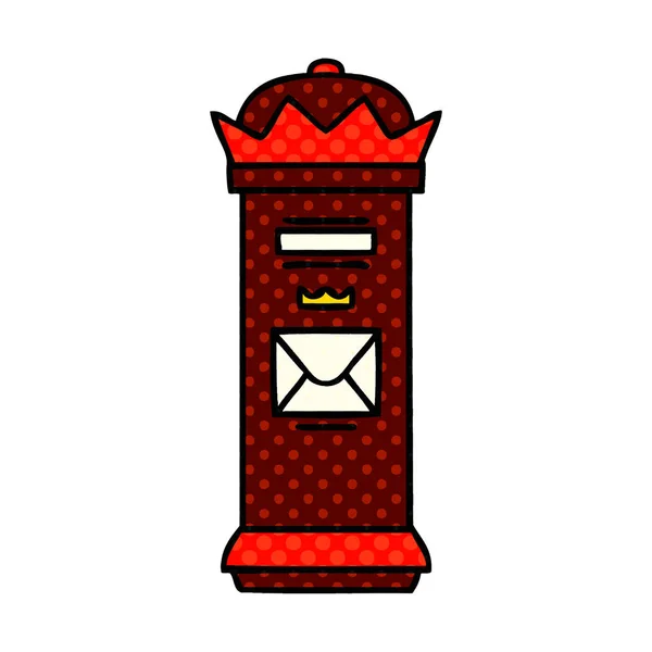 Comic Book Style Cartoon Post Box — стоковый вектор