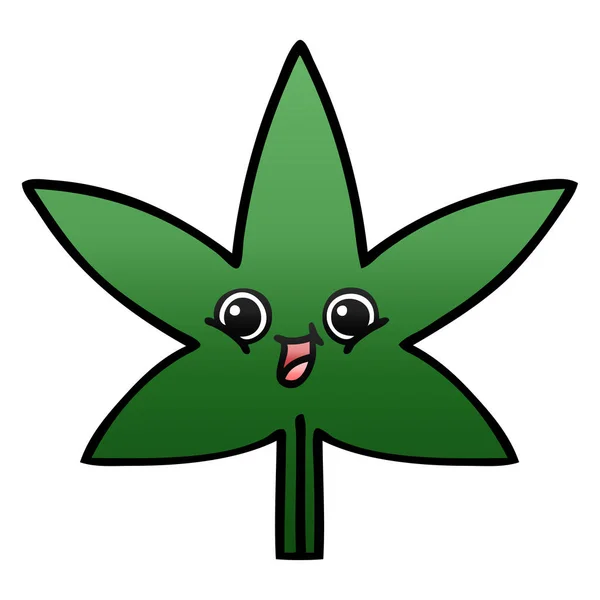 Gradiente sombreado cartoon folha de maconha —  Vetores de Stock