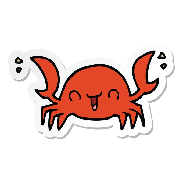 Sticker van een cartoon krab — Stockvector