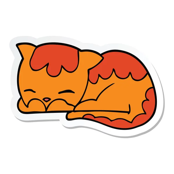Sticker Van Een Cartoon Kat Slaapt — Stockvector