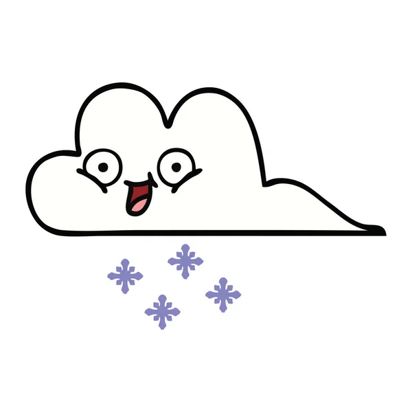 Мила мультяшна снігова хмара — стоковий вектор