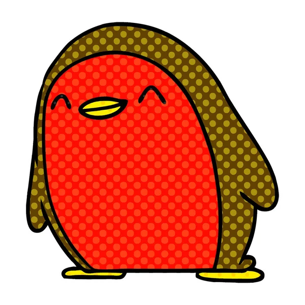 Desenho animado bonito kawaii vermelho robin —  Vetores de Stock