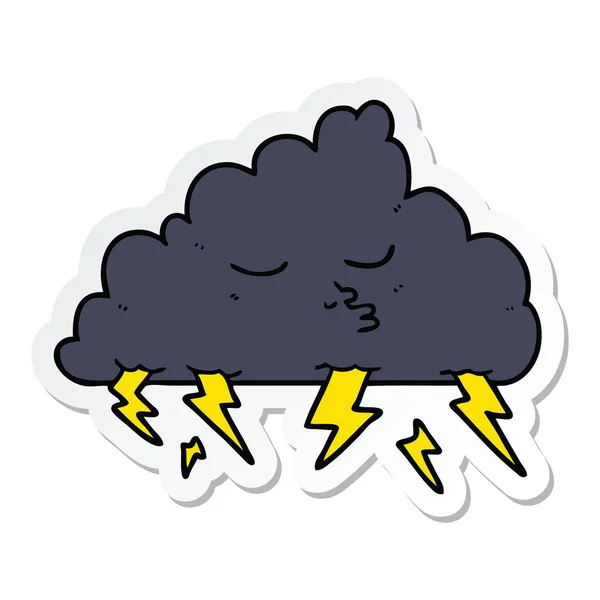 Etiqueta de uma nuvem de tempestade de desenhos animados —  Vetores de Stock