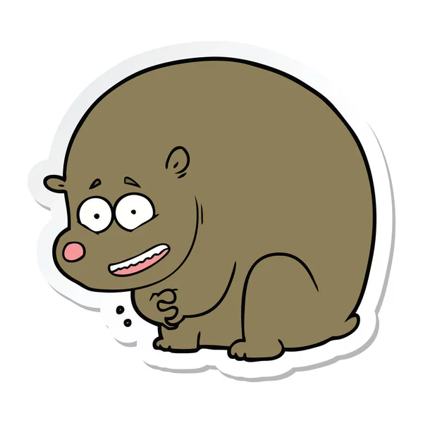 Etiqueta Urso Desenho Animado —  Vetores de Stock