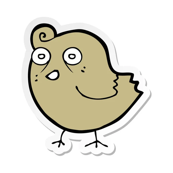 Sticker Van Een Grappige Cartoon Vogel — Stockvector