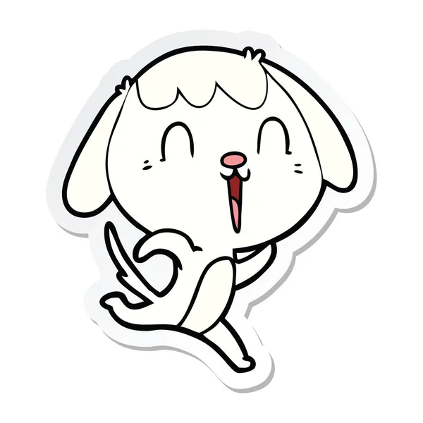 Sticker Cute Cartoon Dog Crying — Stock Vector
