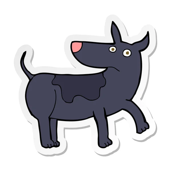 Pegatina de un divertido perro de dibujos animados — Vector de stock