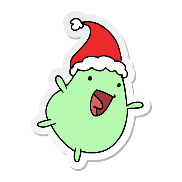 Weihnachtssticker Cartoon von kawaii bean — Stockvektor