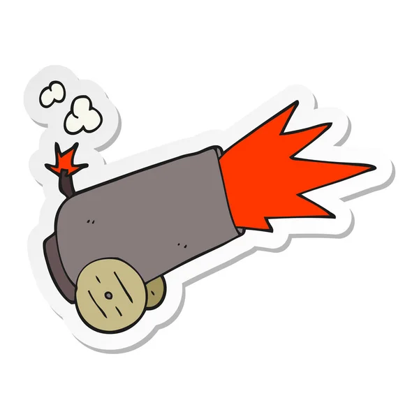 Sticker Cartoon Cannon Firing — Stock Vector