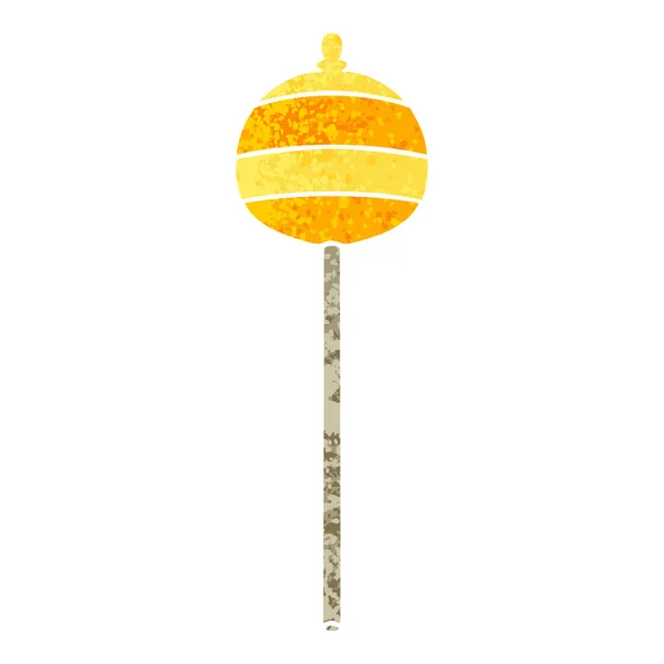 Excentrique rétro illustration style dessin animé sceptre d'or — Image vectorielle