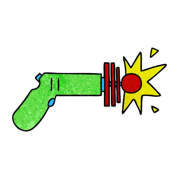 Excentrique dessin à la main pistolet laser dessin animé — Image vectorielle