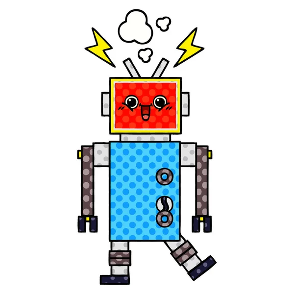 Historieta Estilo Cómic Robot — Vector de stock