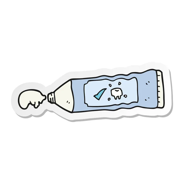 Sticker van een cartoon tandpasta — Stockvector