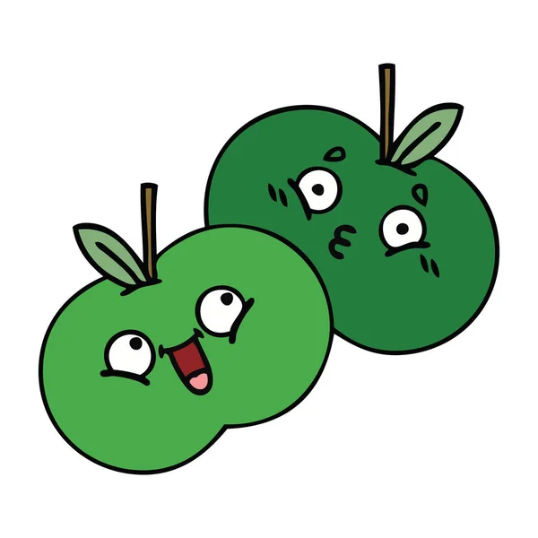 Cute cartoon appels — Stockvector