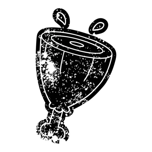 Grunge icône dessin d'une articulation de jambon — Image vectorielle